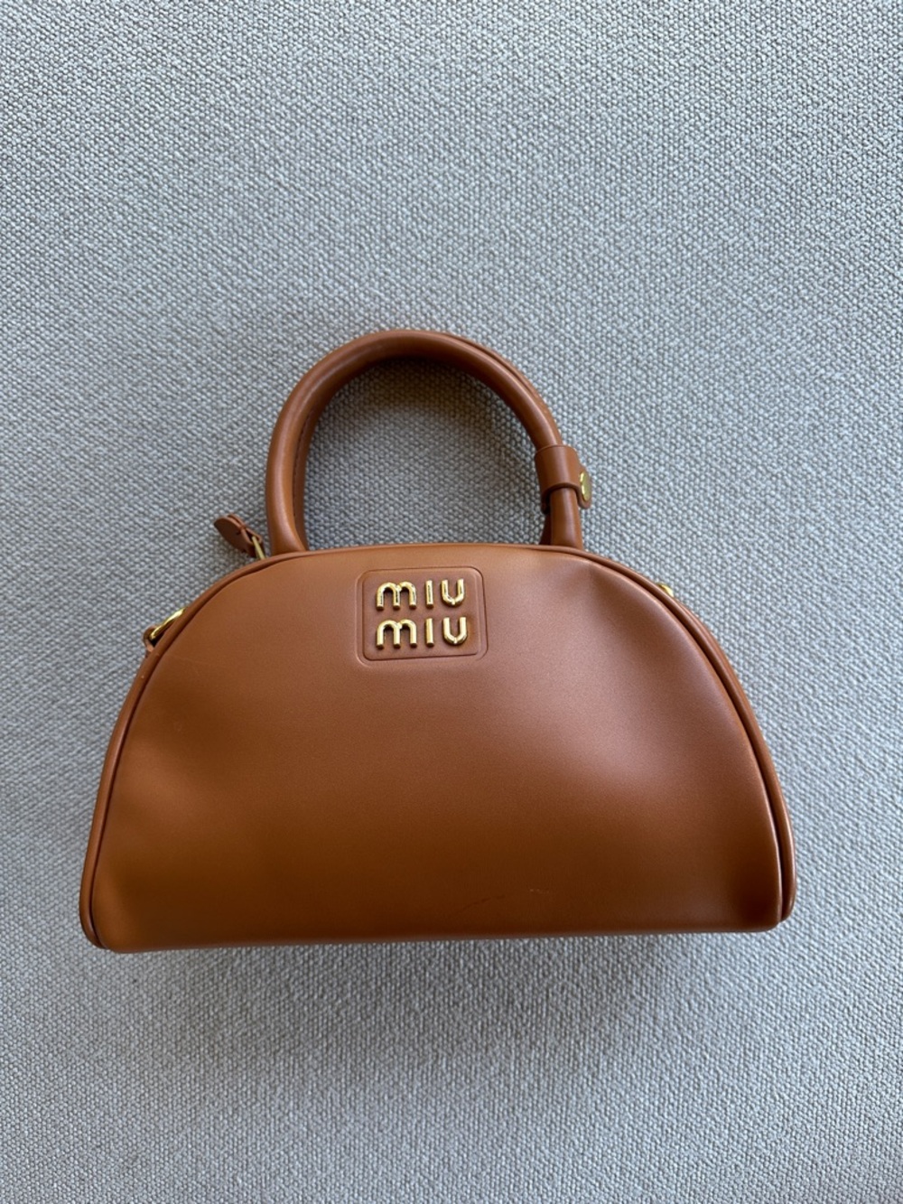 Miu Miu Cognac Brown Leather Mini Top-Handle Bag
